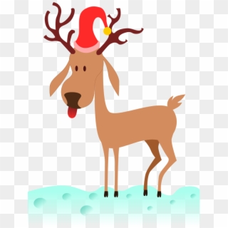 Cartoon Reindeer - Christmas Reindeer Cartoon Png, Transparent Png