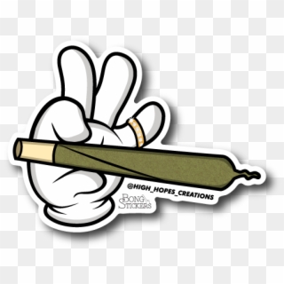 Raw Joint Hand Weed Sticker - Bong Stickers, HD Png Download