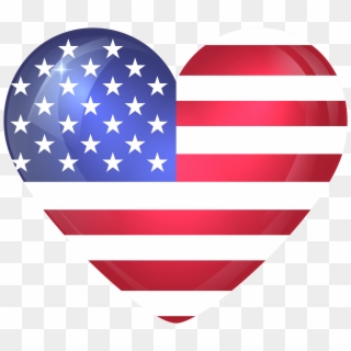 Free Png Download United States Large Heart Flag Clipart - North America Flag Icon, Transparent Png