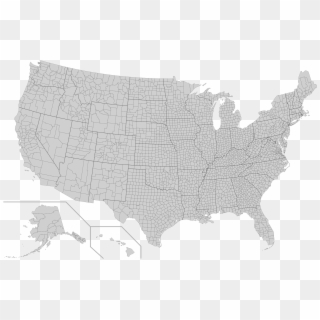 United States Map Transparent Background 3 - Usa Map Counties, HD Png Download