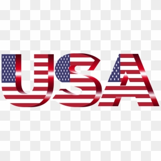 Usa Flag Typography Crimson No Background Vector Free - Usa Png, Transparent Png