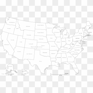 United States Outline Png Black And White & Transparent - United States Map, Png Download
