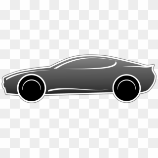 Fast Car Png Black And White Transparent Fast Car Black - Sports Car Clipart Black And White, Png Download