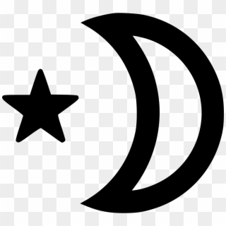 Night Clear Moon Star Outline Comments - Islam Flag Colors, HD Png Download