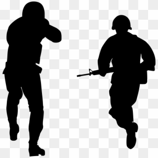 Download Png - Running Soldier Silhouette, Transparent Png