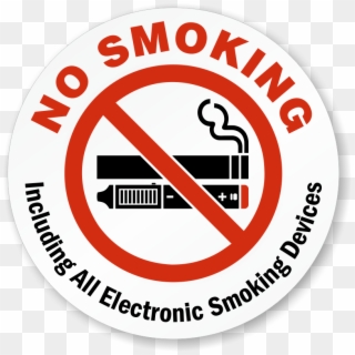 Circular E-cigarettes Prohibited Label - E Cigarette Not Allowed, HD Png Download