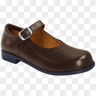 Sara Brown Buckle Leather School Shoe - Buy Brown School Shoes, HD Png Download