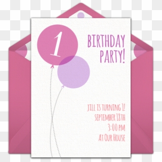 Pink Milestone First Birthday Online Invitation - 1st Birthday Digital Birthday Invitation Card, HD Png Download