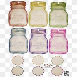 Free Fancy Little Jar Tags With Labels - Glass Bottle, HD Png Download