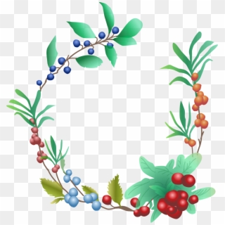 Berries Fruit Garland Wreath Png Image - Berry Wreath Clip Art, Transparent Png