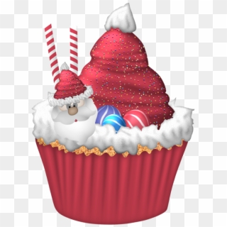 Christmas Cupcake Clip Art - Christmas Cupcakes Clipart, HD Png Download