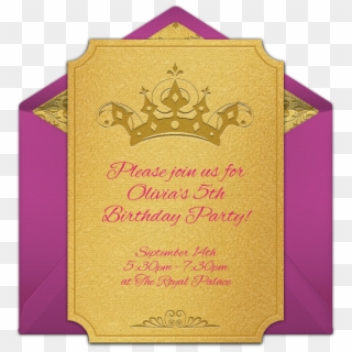 Free Birthday Party Invitation With A Princess Crown - Birthday, HD Png Download