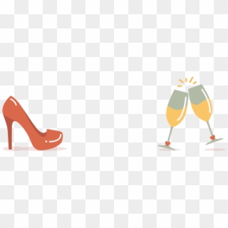 High Heel & Champagne - Bachelorette Geofilter Png, Transparent Png