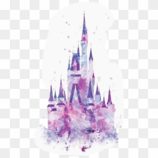 Watercolor Disney Castle Silhouette , Png Download - Disney Castle Watercolor Png, Transparent Png
