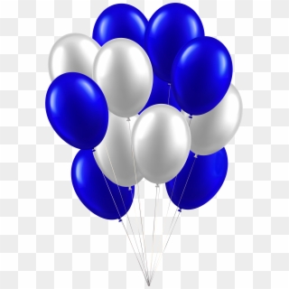 Balloons White Blue Clip Art Image - Blue White Balloon Png, Transparent Png