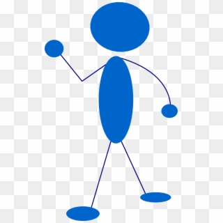 Stickman Stick Figure Man Blue Png Image - Wait A Minute Clip Art, Transparent Png