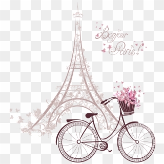 Bicycle Clipart Bike Paris - Torre De Paris Dibujo Animado, HD Png Download