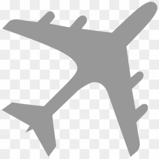 Airplane Silhouette Gray - Airplane Silhouette White, HD Png Download