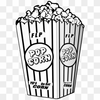 Popcorn Movie Entertain Film Png Image - Popcorn Clipart Black And White, Transparent Png