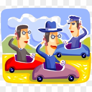 Vector Illustration Of Commuter Motorist Drivers In - Cartoon, HD Png Download