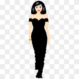 Woman Model Beautiful Black Png Image - Woman In Black Dress Character Png, Transparent Png