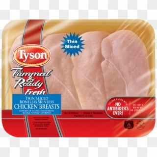 Tyson® Trimmed & Ready Fresh Thin Sliced Boneless Skinless - Boneless Skinless Chicken Breast Tyson, HD Png Download