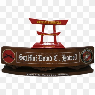 Usmc Torii Desk Nameplate Top Design From Militaryplaques - Chocolate, HD Png Download