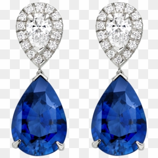 Diamond Earrings Png - Royal Blue Diamond Earrings, Transparent Png