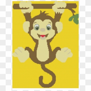 Baby Monkey Hanging Sc 150 X 190 - Cartoon Monkey Hanging From Tree, HD Png Download