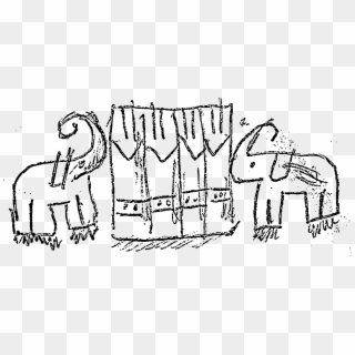 This Free Icons Png Design Of Elephants And Books - Drawing, Transparent Png
