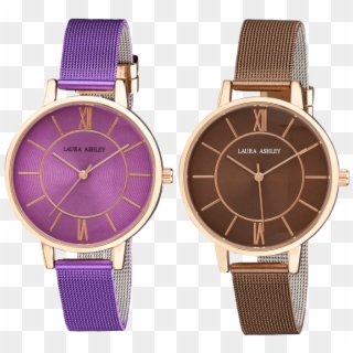 Laura Ashley Colored Mesh Band Roman Numeral Watches - Watch, HD Png Download
