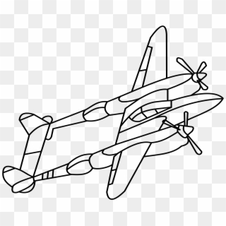 This Free Icons Png Design Of P38 Fighter Plane Ww2 - Fighter Plane Drawing, Transparent Png