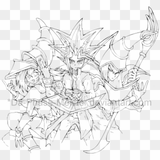 Png Free Download Magician Drawing Yu Gi Oh - Yugioh Line Art Png, Transparent Png
