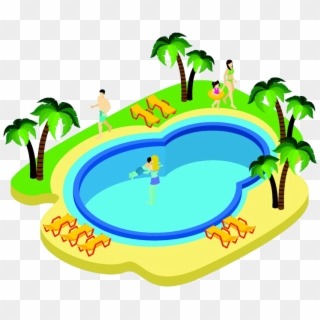 Clip Art Cartoon Pool Pictures - Wasserpark Clipart, HD Png Download