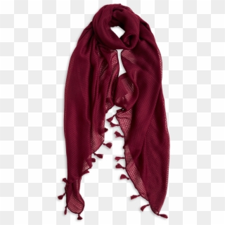 Scarf With Tassels Red - Stole, HD Png Download