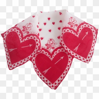 Valentine Hearts Arrows Handkerchief Vintage 1950s - Motif, HD Png Download