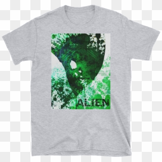 Alien Face Short Sleeve Unisex T Shirt - T-shirt, HD Png Download