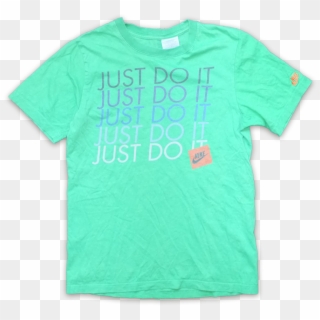 Nike Just Do It Print T-shirt Small Vintage Klamotten - Active Shirt, HD Png Download