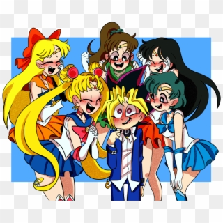 “sailor Senshi Meets Yugi Muto ” - Cartoon, HD Png Download