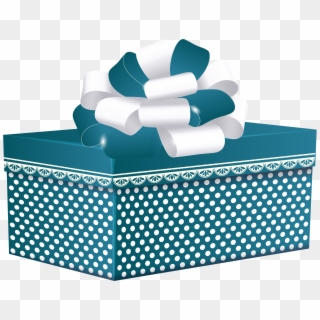 Blue Dotted Gift Box Png Clipart - Rectangle Gift Box Clipart, Transparent Png