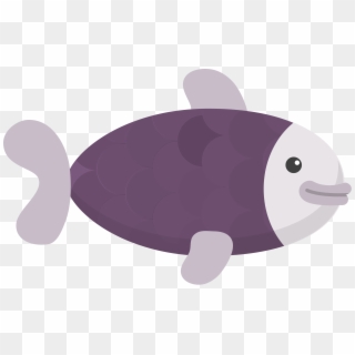 Manatee Clipart Purple - Fish Flat Design Png, Transparent Png