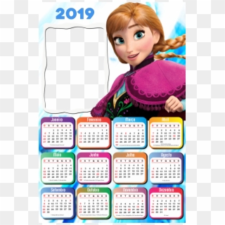 Molduras Calendário 2019 Personagens De Desenho Animado - Calendario Princesa 2019, HD Png Download