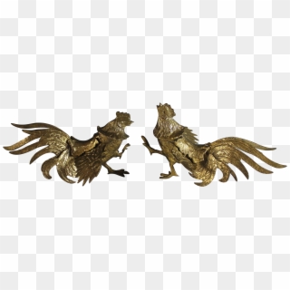 Vintage Pair Of Small Brass Cocks Juliet - Golden Eagle, HD Png Download