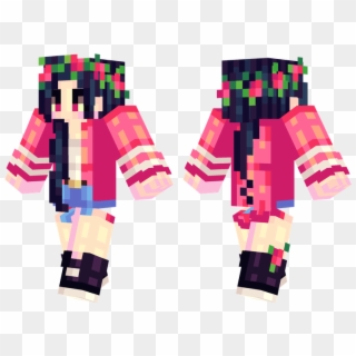 Red Roses - Mcpe Skin Red Girl, HD Png Download