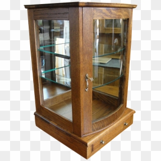 Small Oak Table Top Display Case With Curved Glass - China Cabinet, HD Png Download