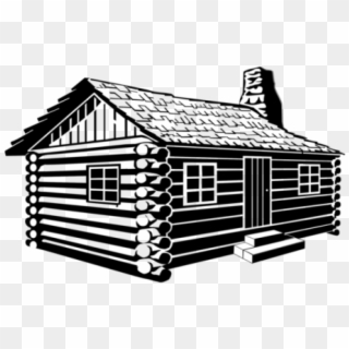 Shack Clipart Stilt House - Log Cabin Line Drawing, HD Png Download