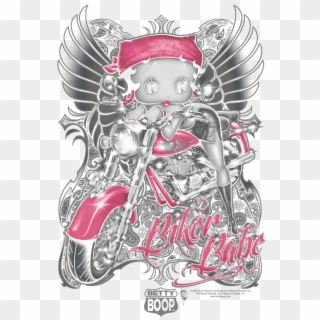 Betty Boop Biker Babe Juniors Premium T-shirt - Betty Boop Biker Babe, HD Png Download