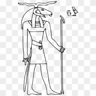 Ancient Egyptian Deities Anubis Horus - Khnum Egyptian God Drawing, HD Png Download