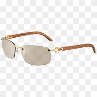 Cartier Rimless Sunglasses With C Decor - Cartier Glasses Mens Wood, HD Png Download