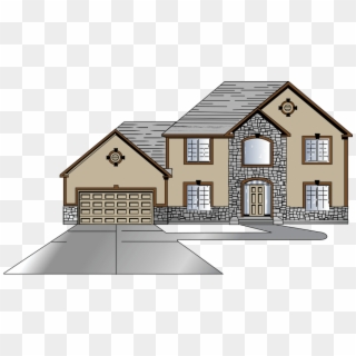 Drawing Paints House - Two Story House Clipart, HD Png Download